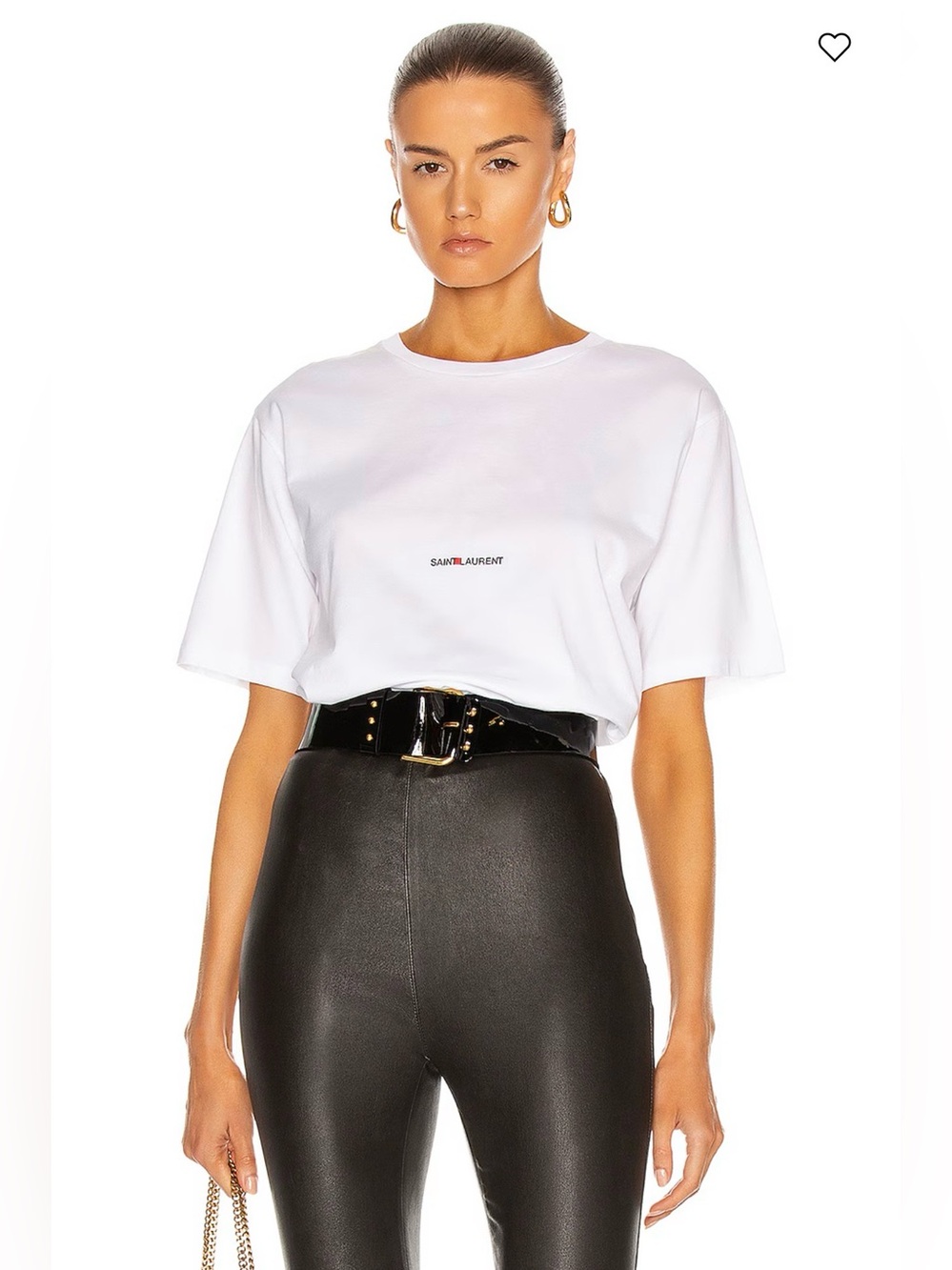 Saint Laurent White Short-Sleeve Logo Tee